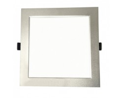 Downlight LED Cuadrado 205x205mm Gris Plata 25W, Corte 192x192mm. para Techos Lamas